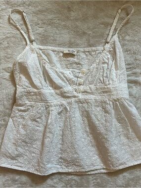 Brandy Melville White Eyelet Spaghetti Strap Camisole